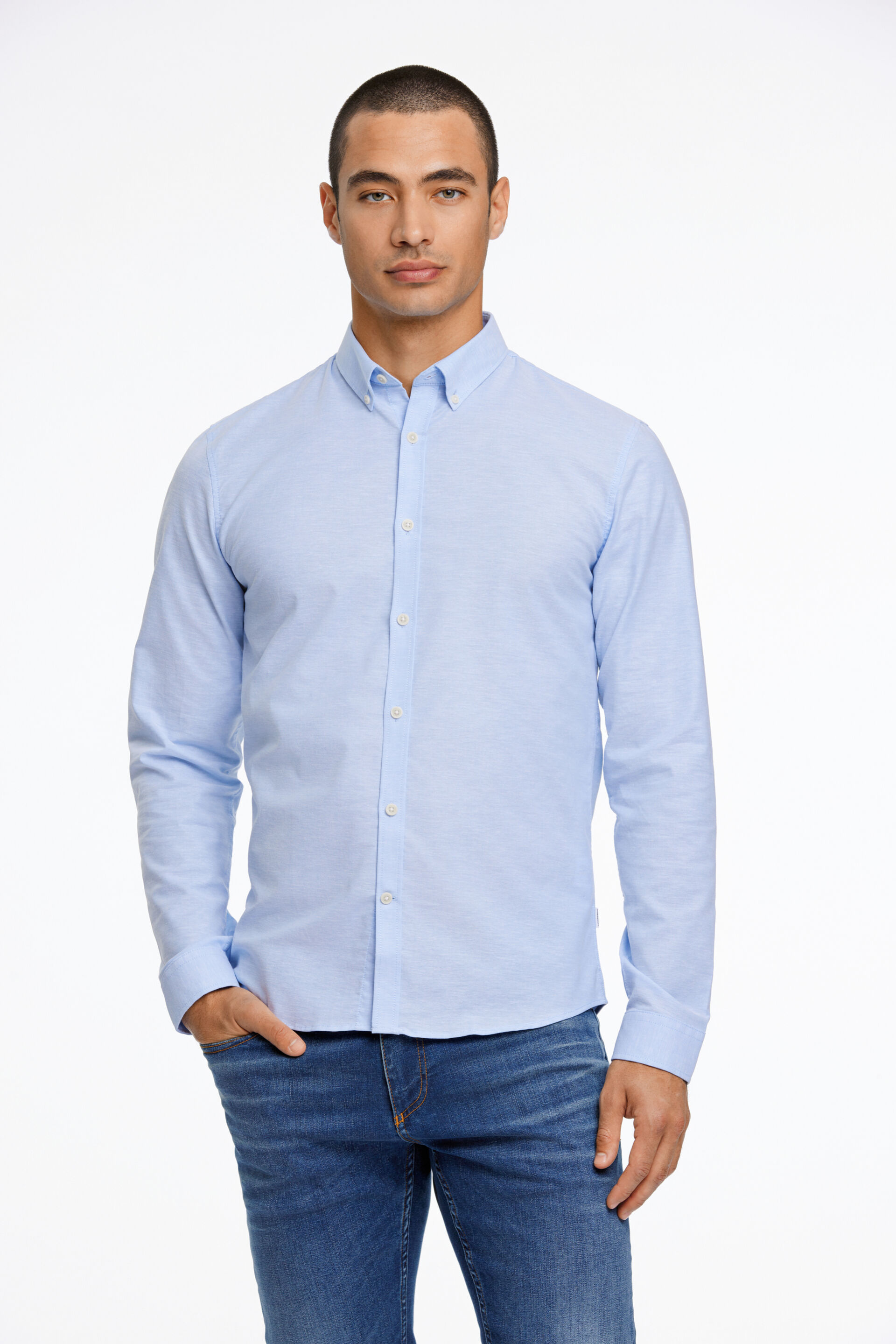 Oxford overhemd Oxford overhemd Blauw 30-203174