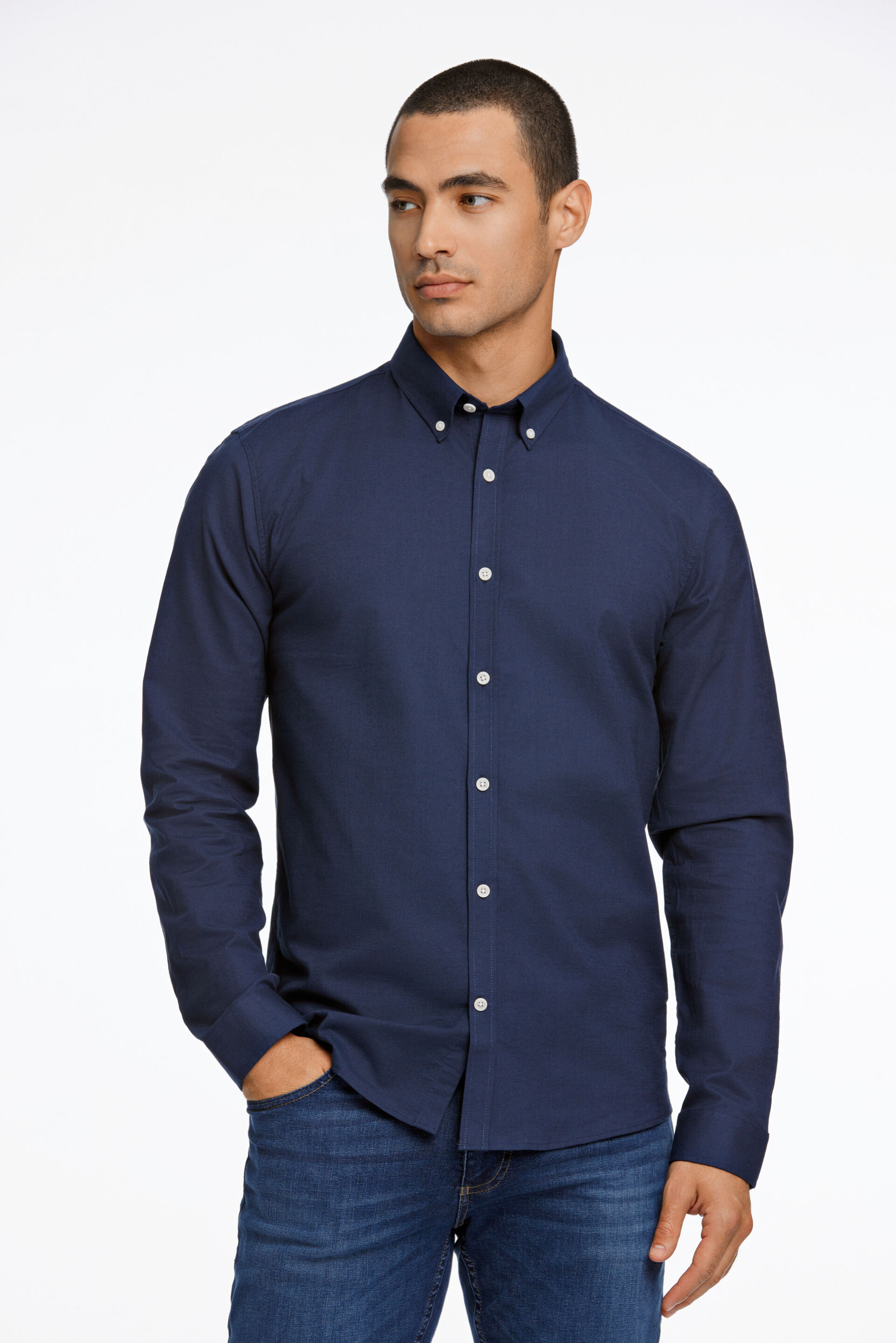 Oxford overhemd Oxford overhemd Blauw 30-203174