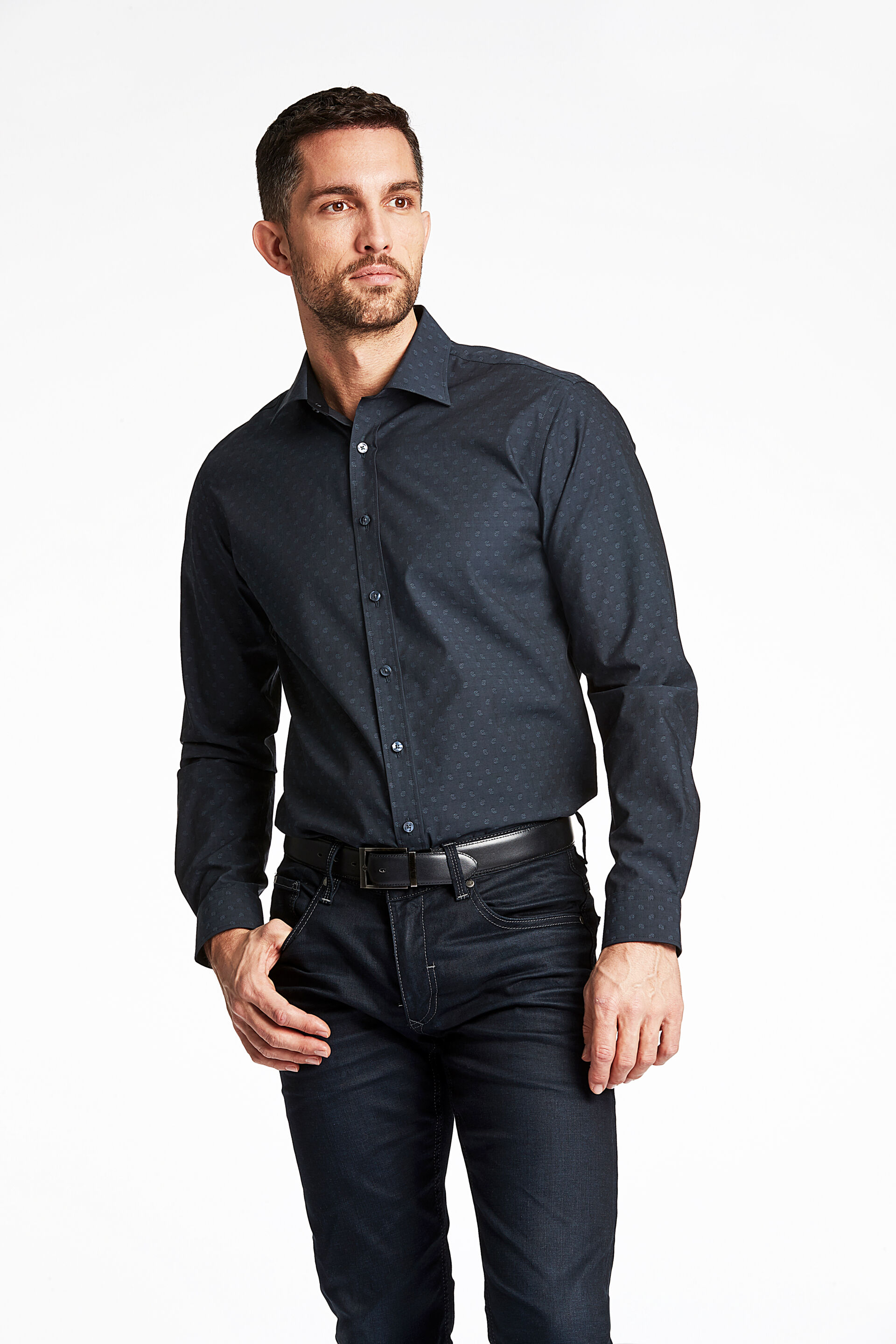 Business casual overhemd Business casual overhemd Zwart 30-242114