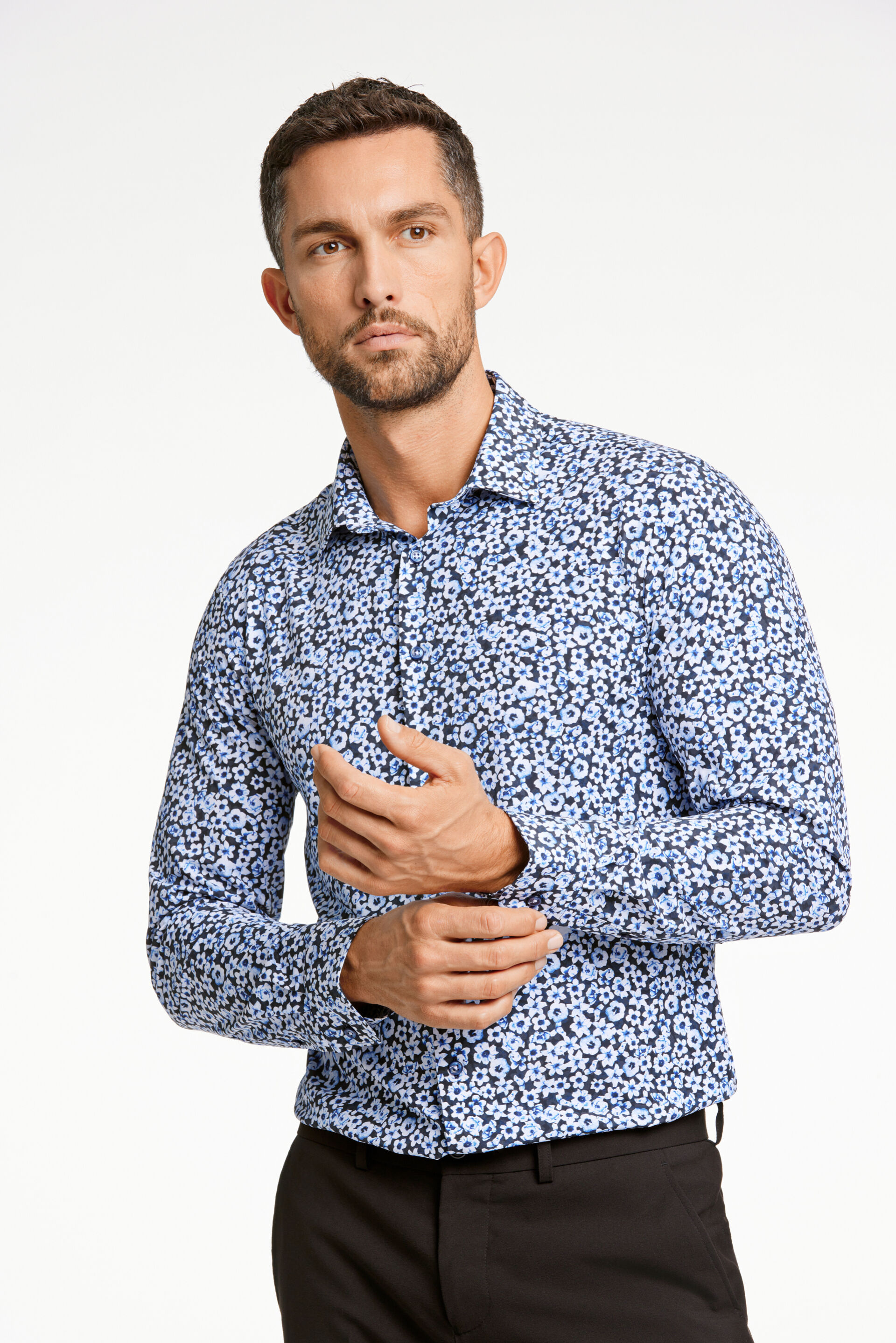 Business casual overhemd Business casual overhemd Blauw 30-244060