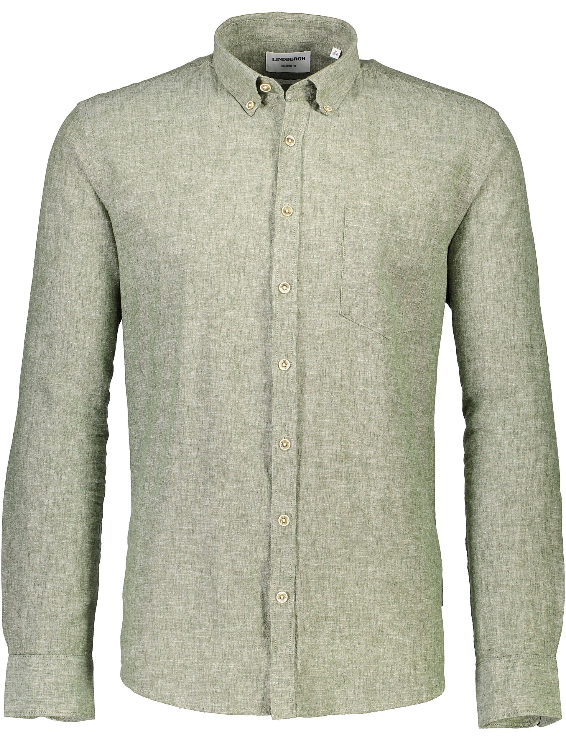 Lindbergh Linen shirt green / army