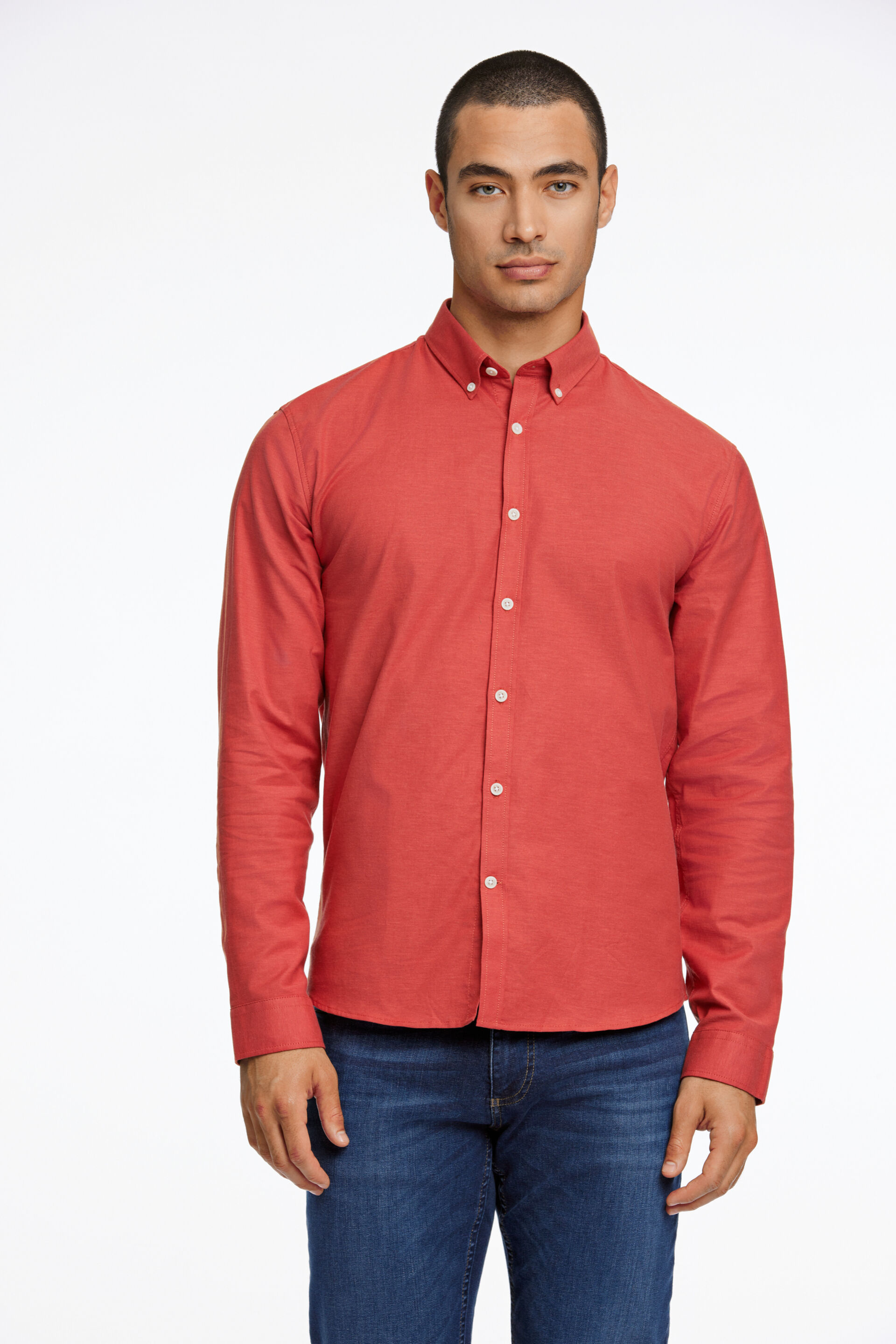 Oxford overhemd Oxford overhemd Rood 30-203174
