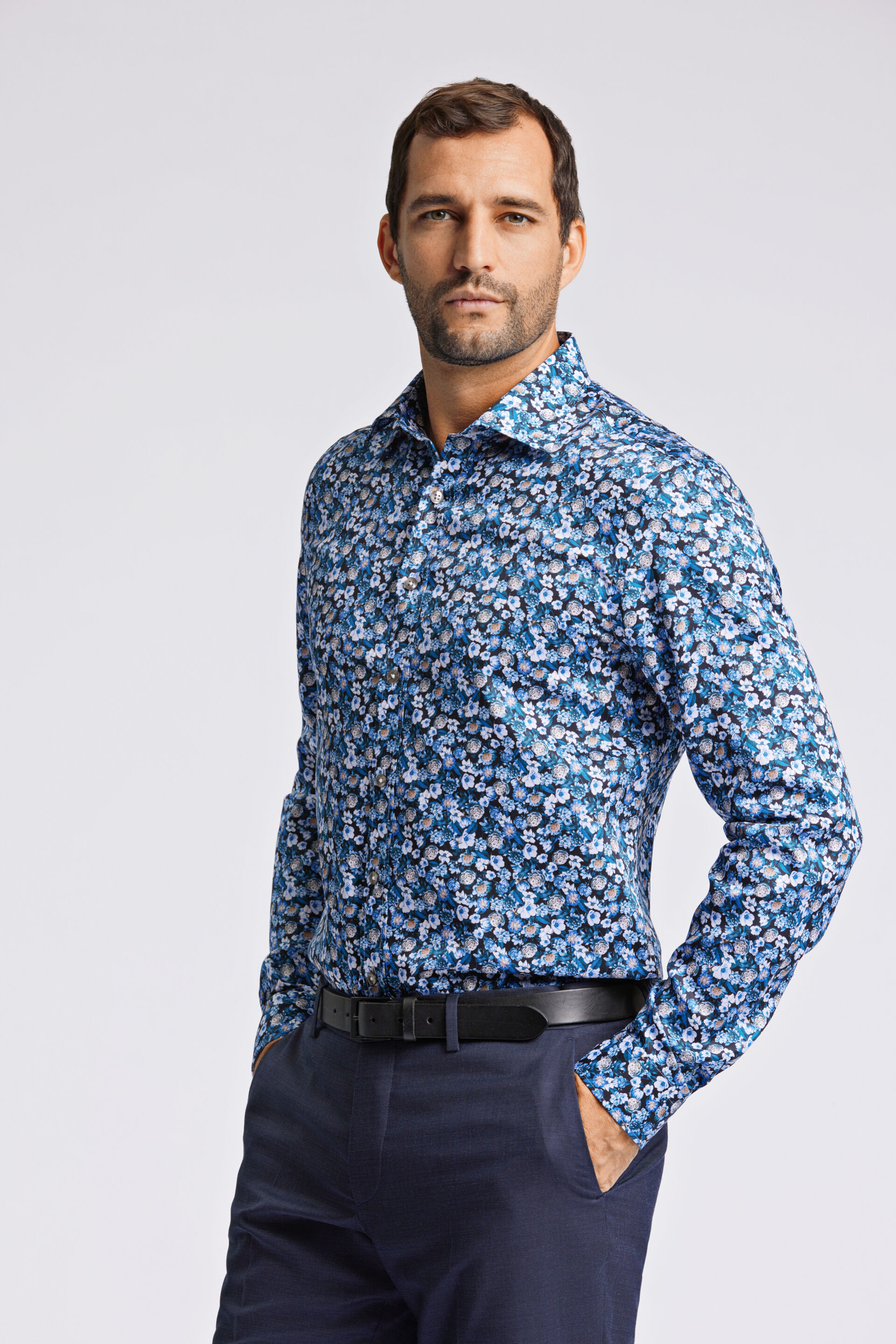 Business casual overhemd Business casual overhemd Zwart 30-242140