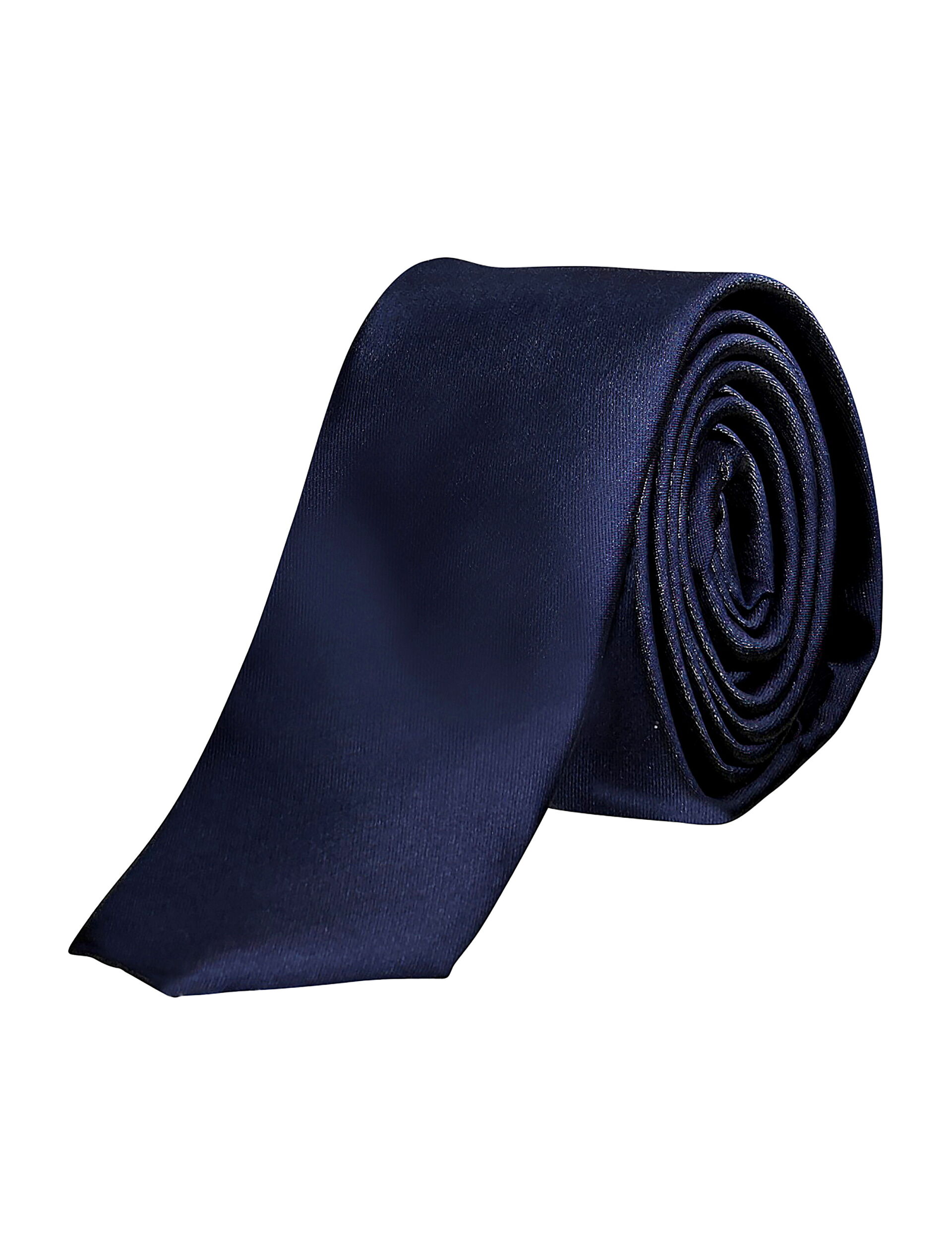 Ensfarvet blåt slips