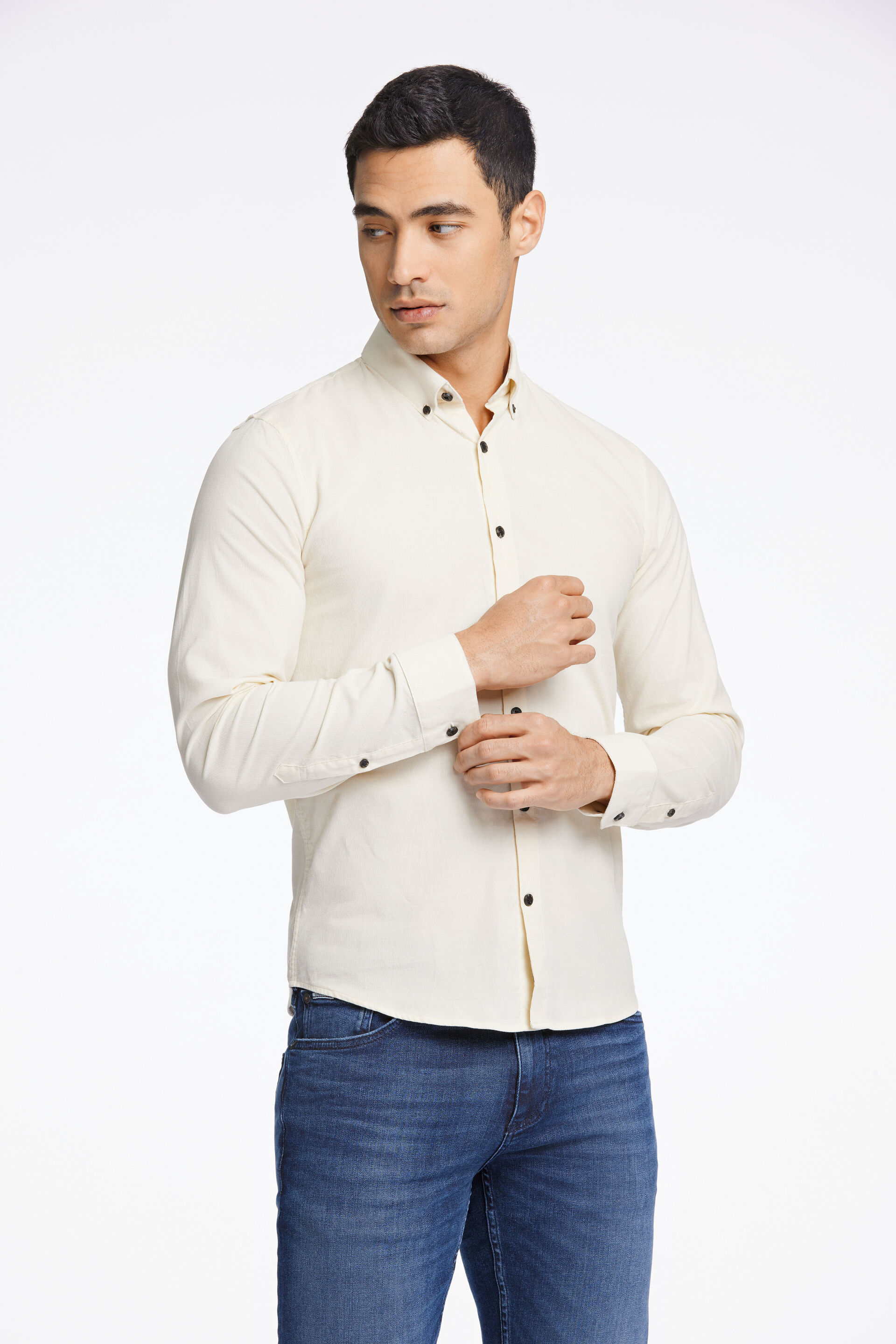 Fløjlsskjorte Fløjlsskjorte Hvid 30-203248