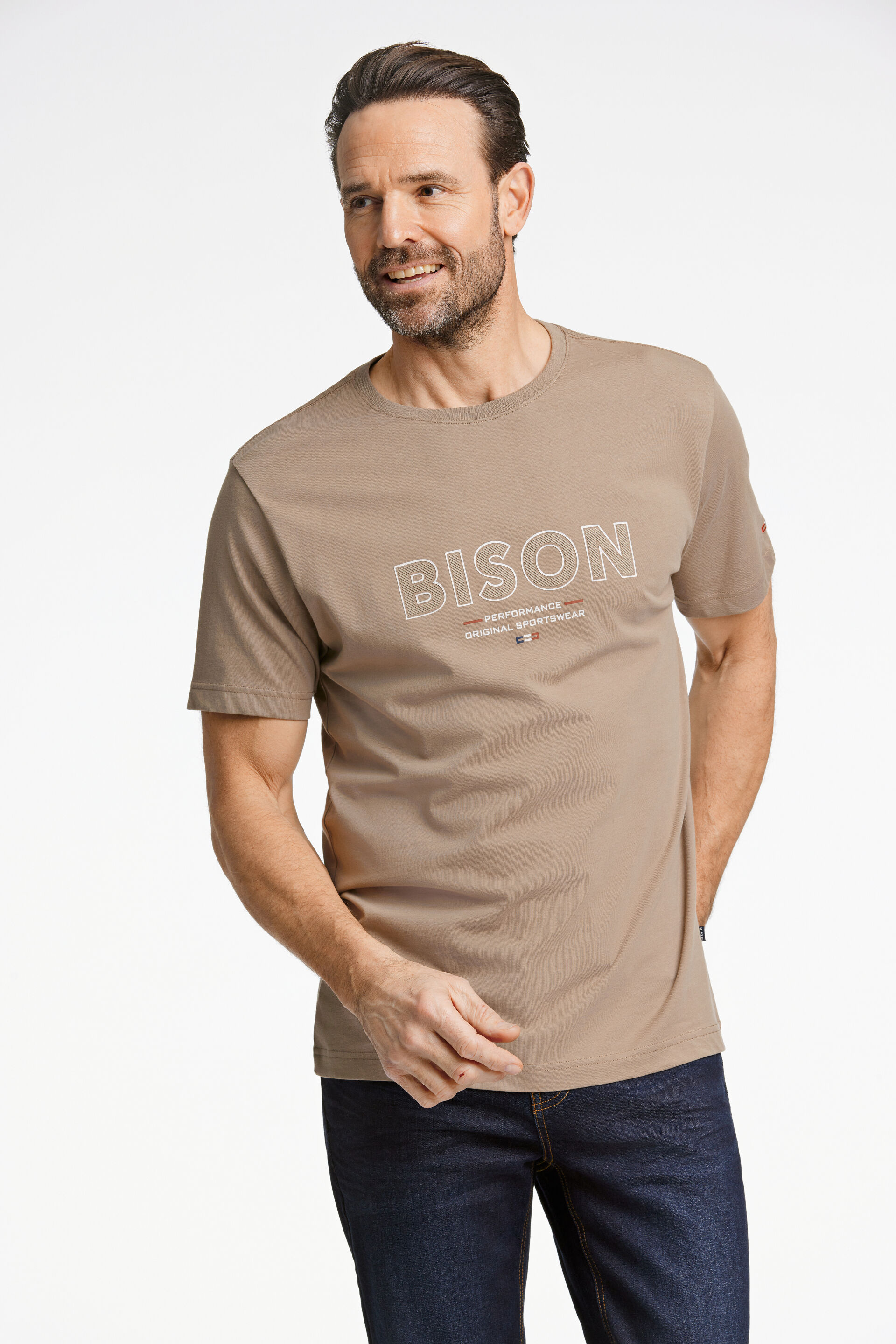 Bison  T-shirt Sand 80-400107