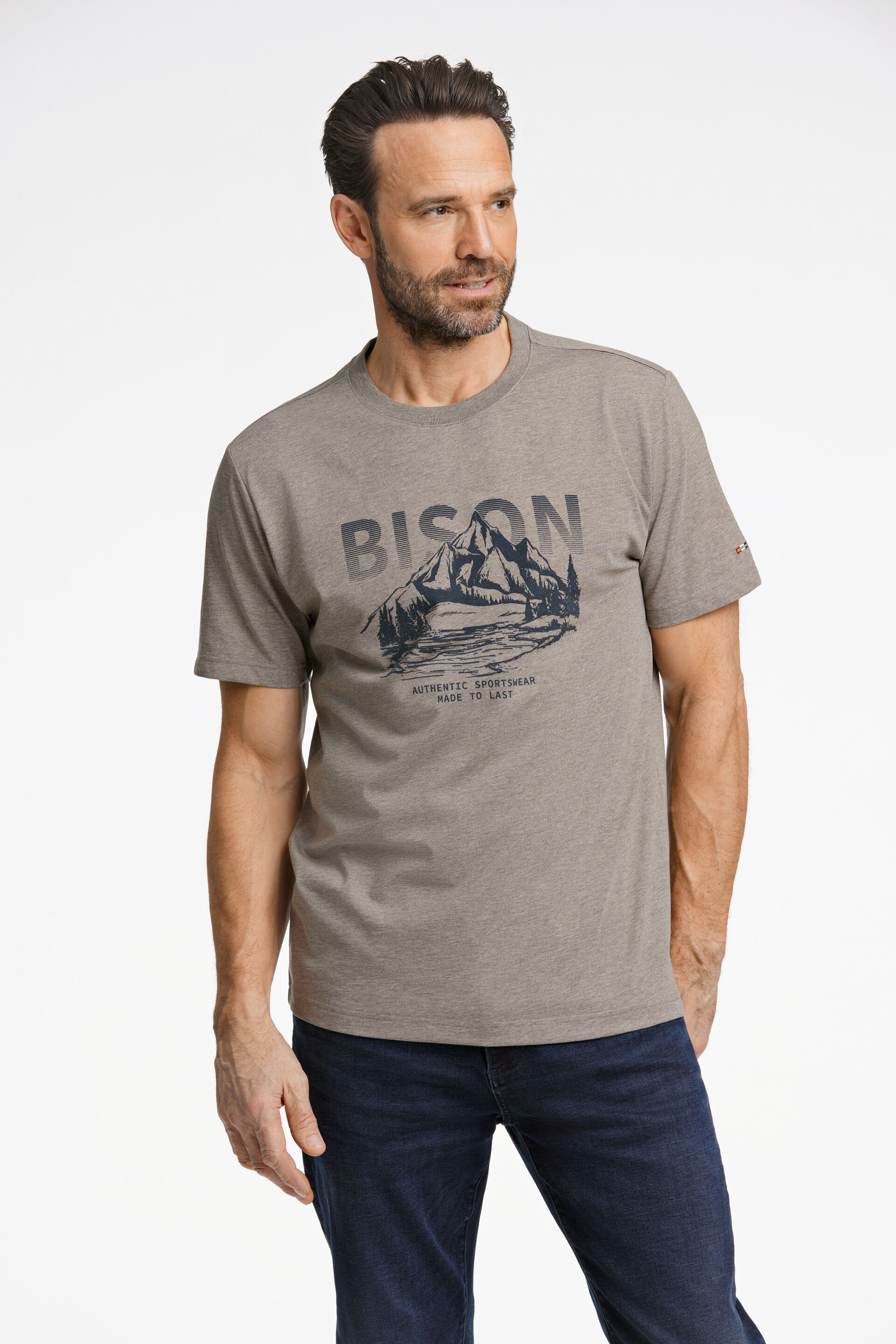 Bison  T-shirt Sand 80-400103