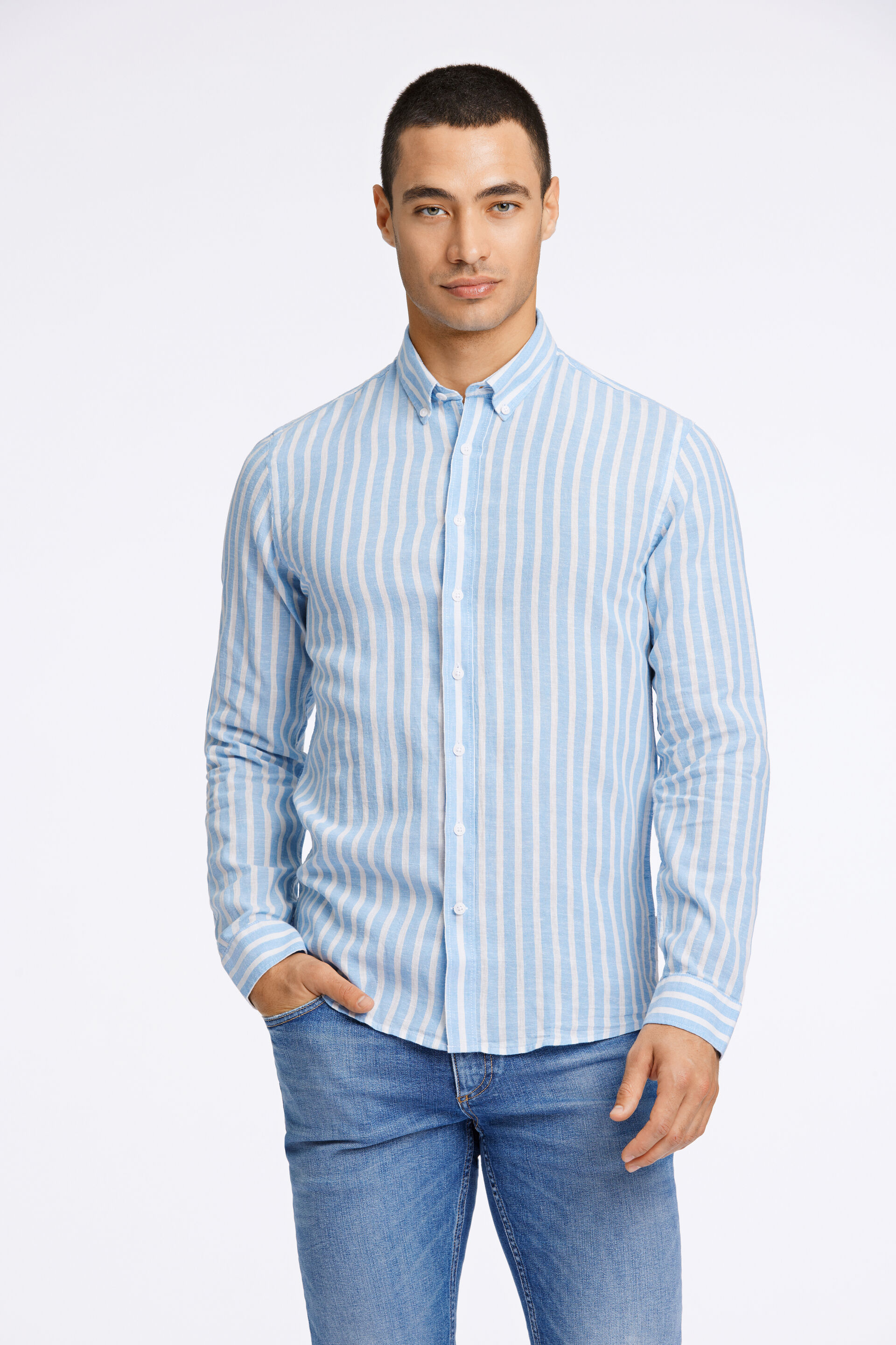 Linen shirt Linen shirt Blue 30-203492A