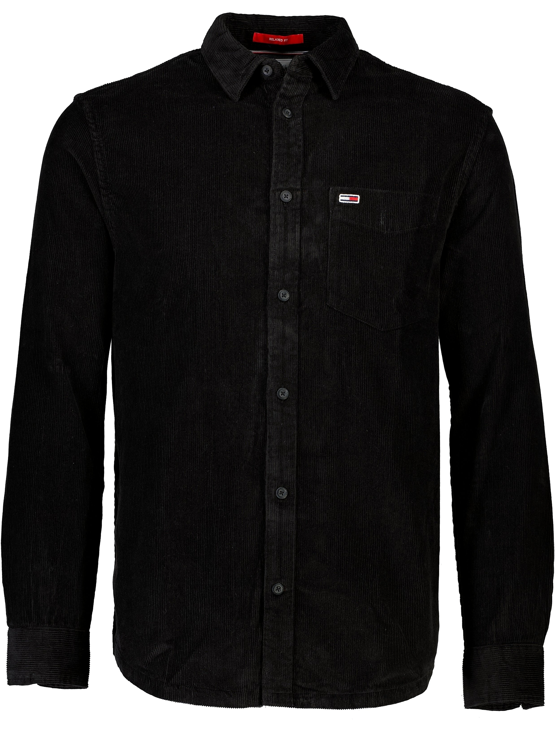 Tommy Jeans Fløjlsskjorte sort / bds black