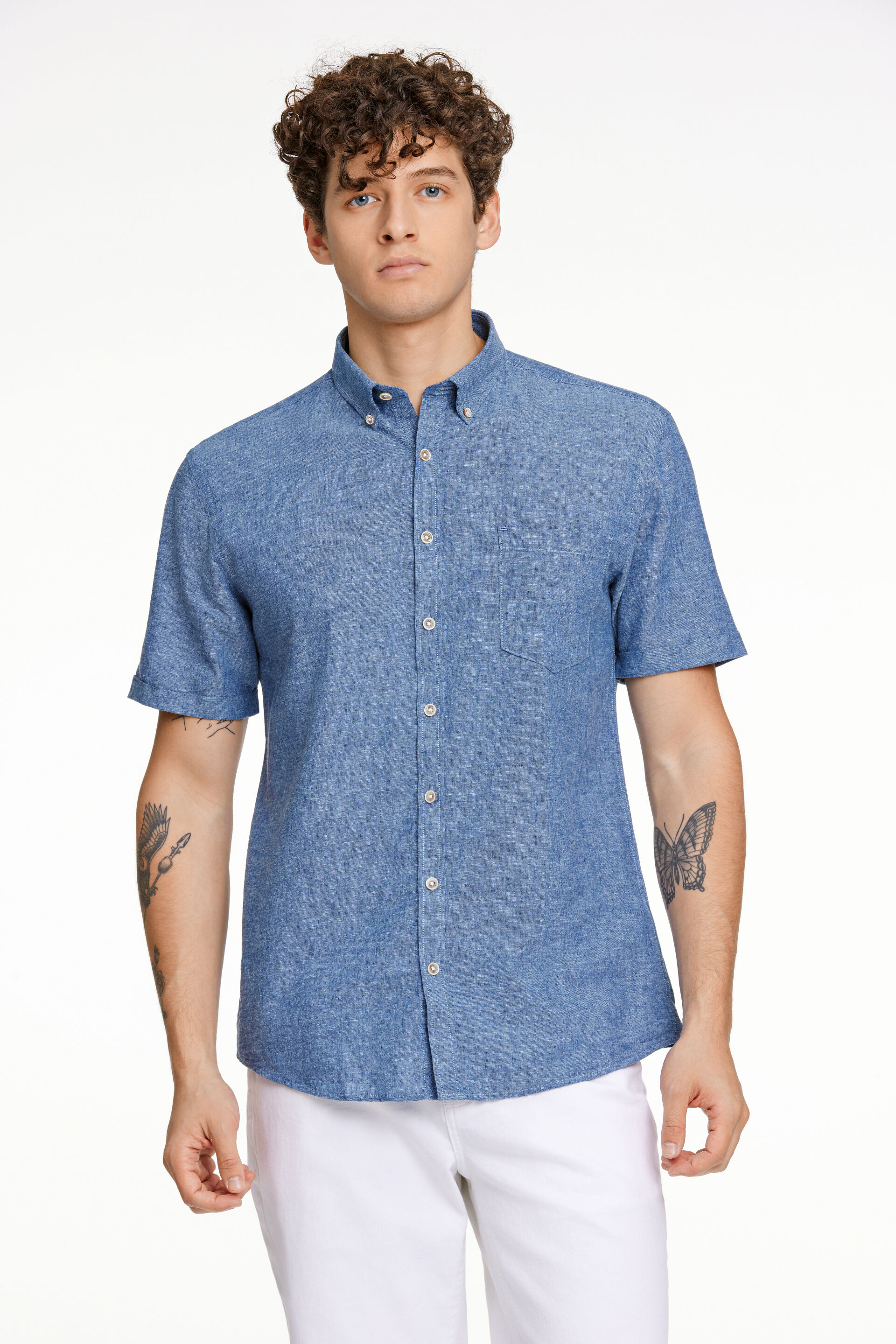 Linen shirt Linen shirt Blue 30-210075BZT