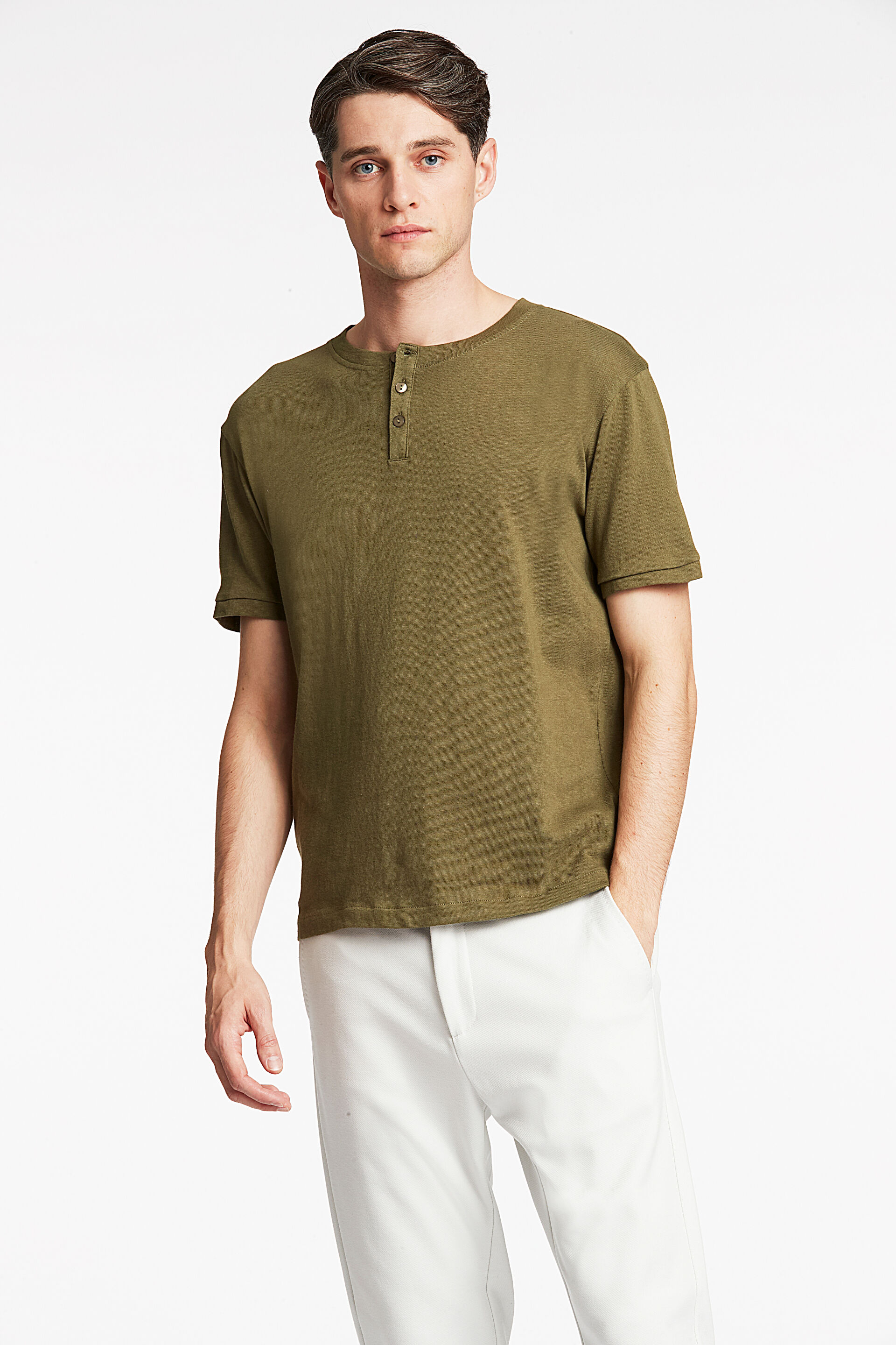 Henley Shirt Henley Shirt Grün 30-400189