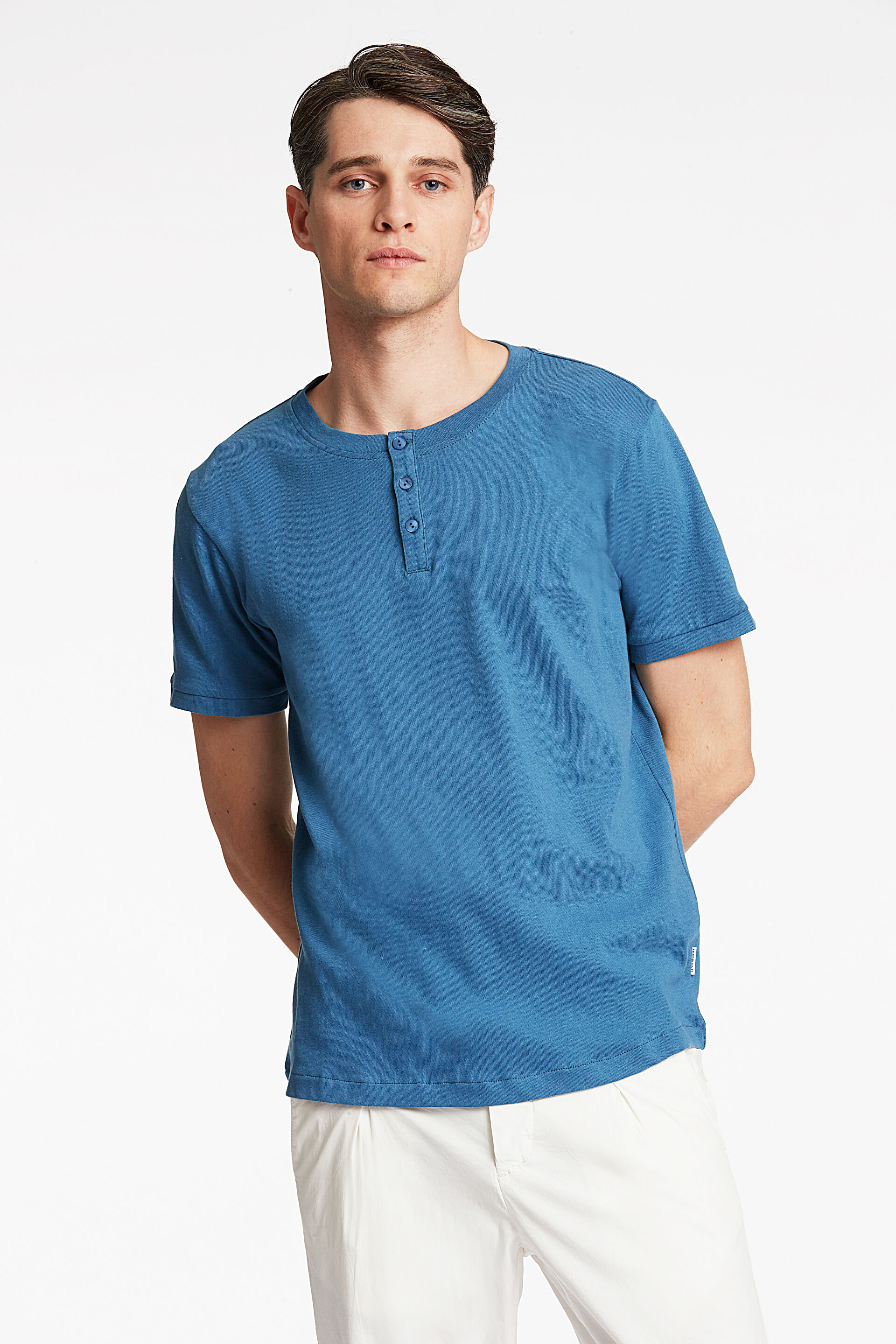 Henley Shirt Henley Shirt Blau 30-400189