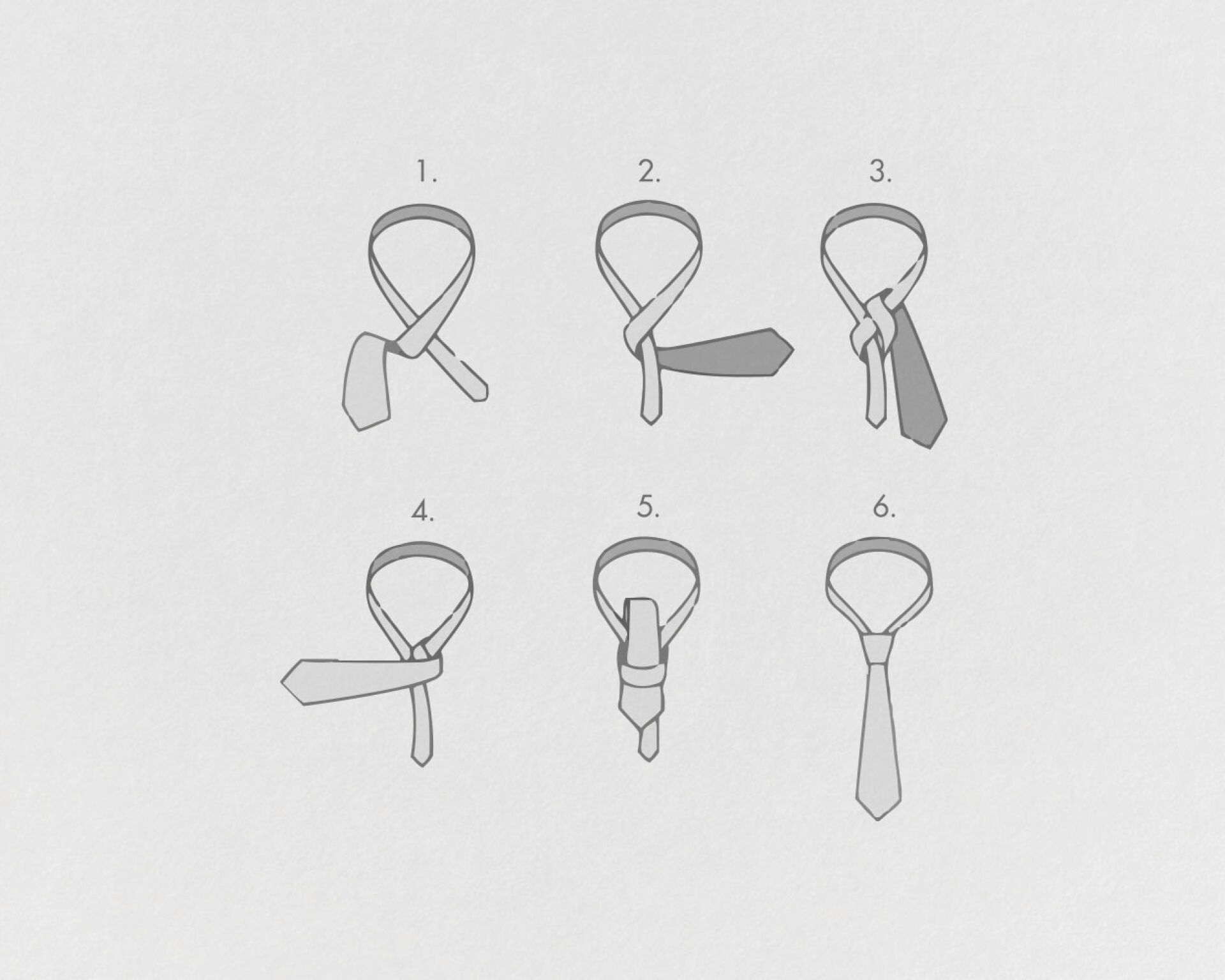 Grafik om at binde en fransk knude på et slips